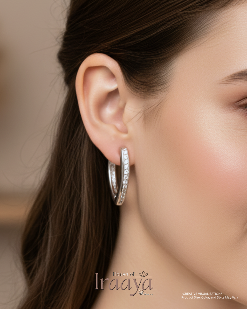 Sleek Diamond-Studded Earrings