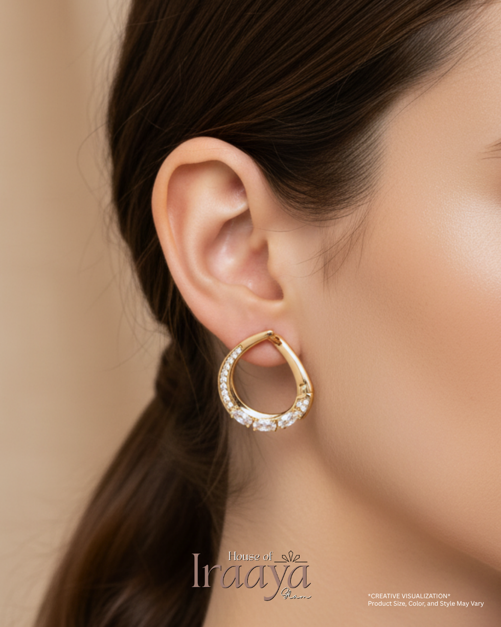 Gold-Toned Teardrop Hoop
