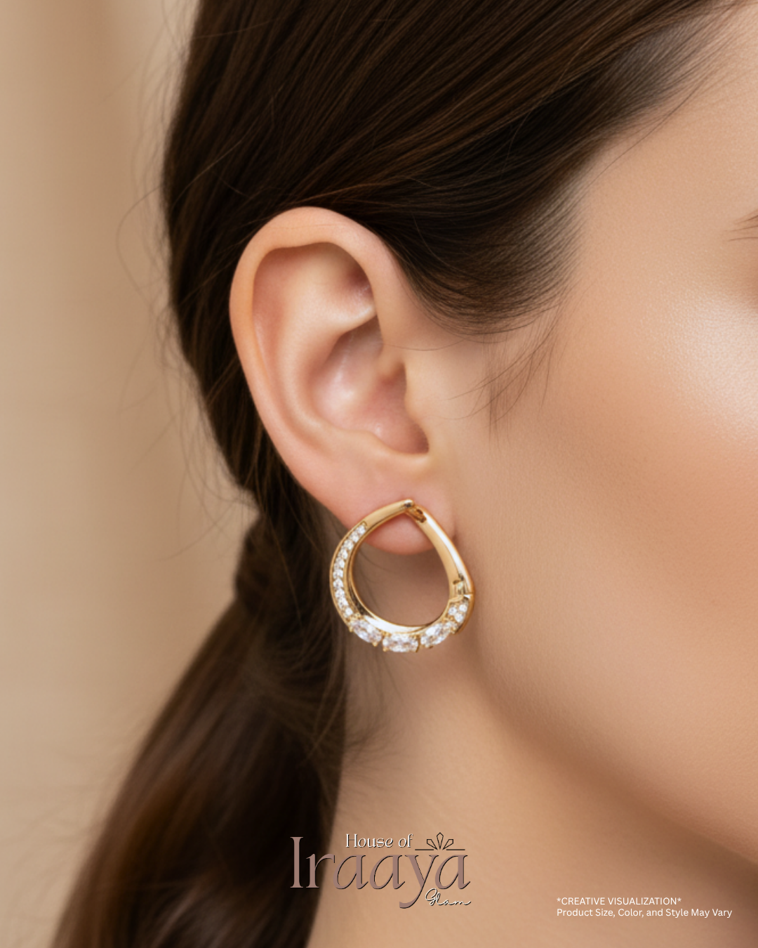 Gold-Toned Teardrop Hoop