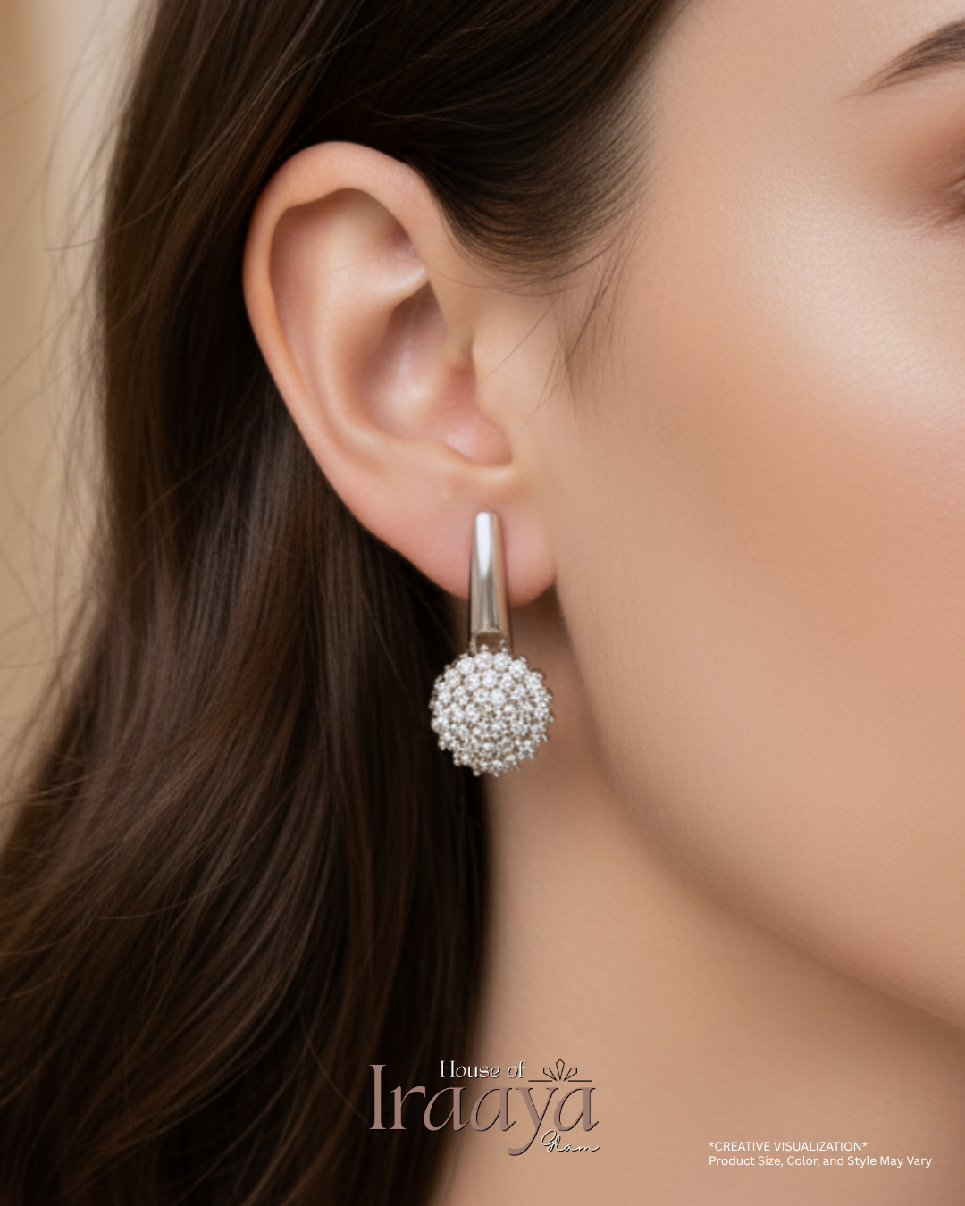 Silver Cluster Dome Earrings