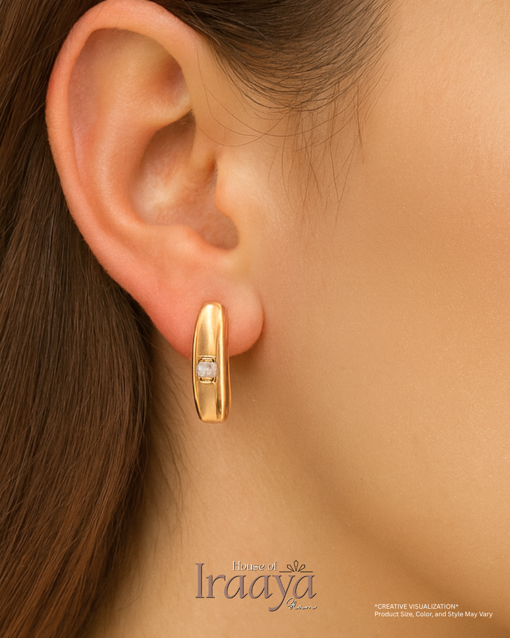 Gold Laurel Leaf Hoop Earrings