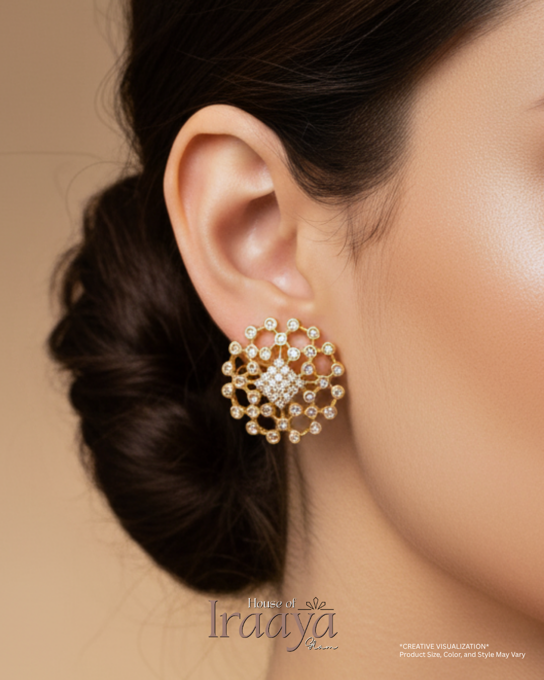 Gold-Plated Floral Stud Earrings