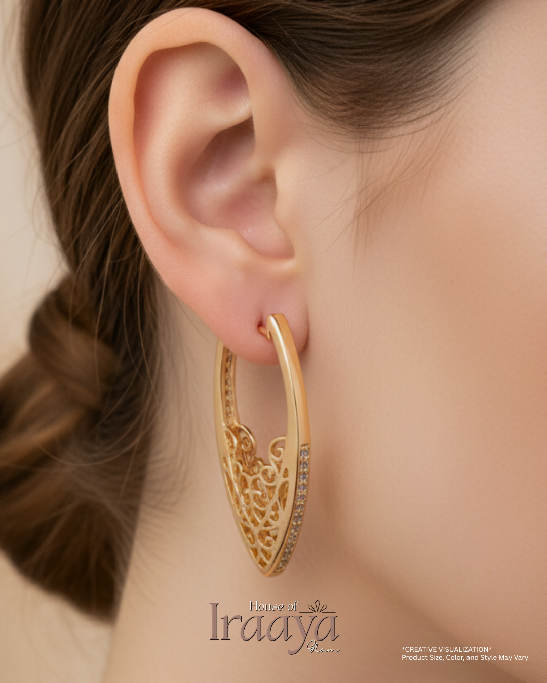 Gold-Plated Filigree Drop Earring