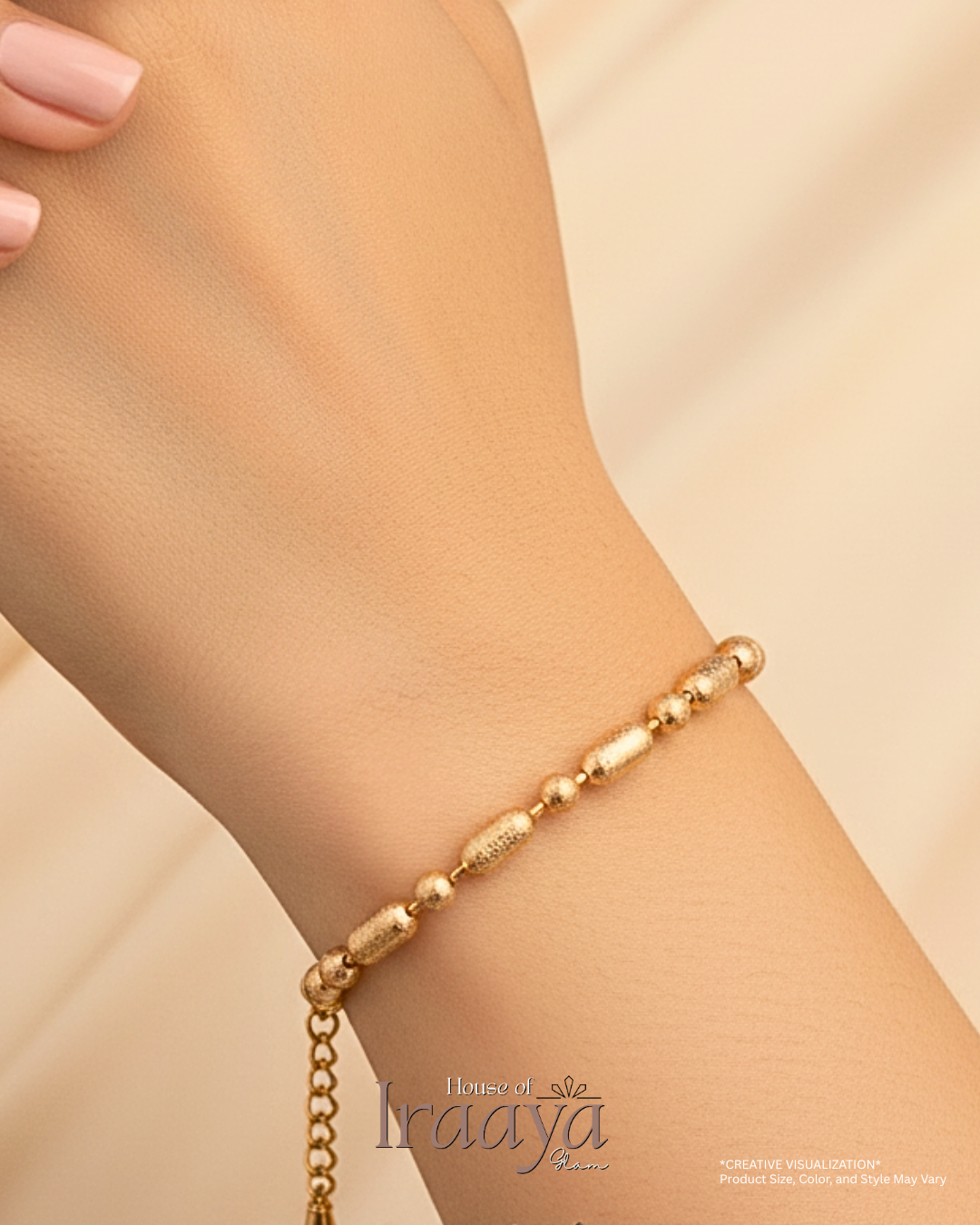 Textured Gold Beaded Bracelet