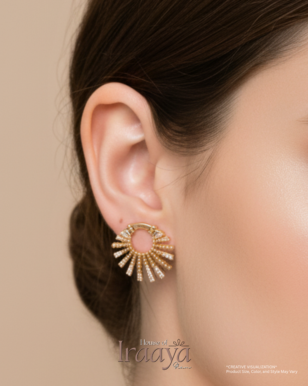 Gold-Plated Sunburst Earrings
