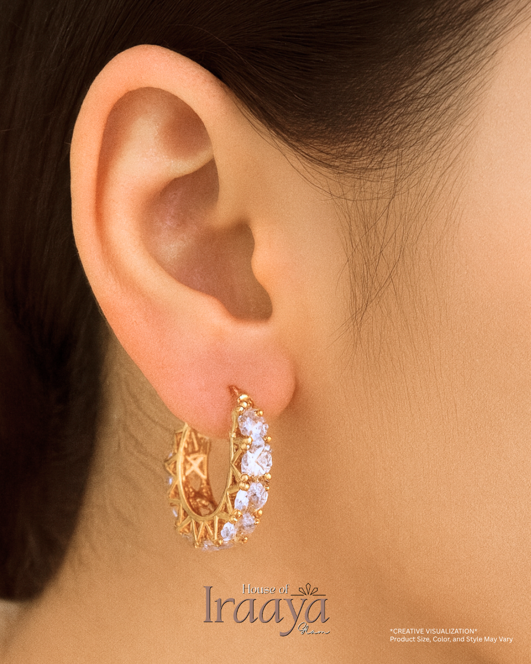 Crystal Crown Hoop Earrings