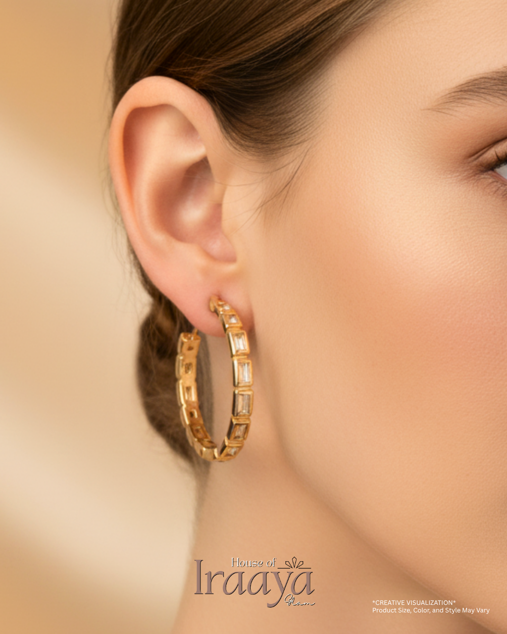 Classic Gold-Plated Stoned Hoop