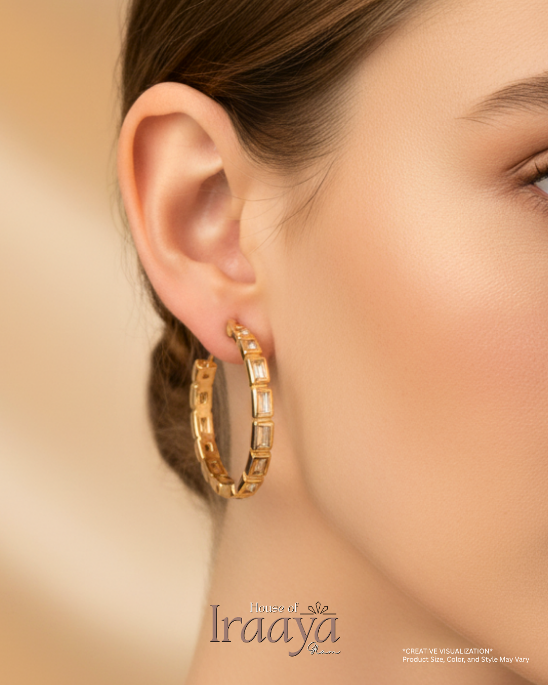 Classic Gold-Plated Stoned Hoop