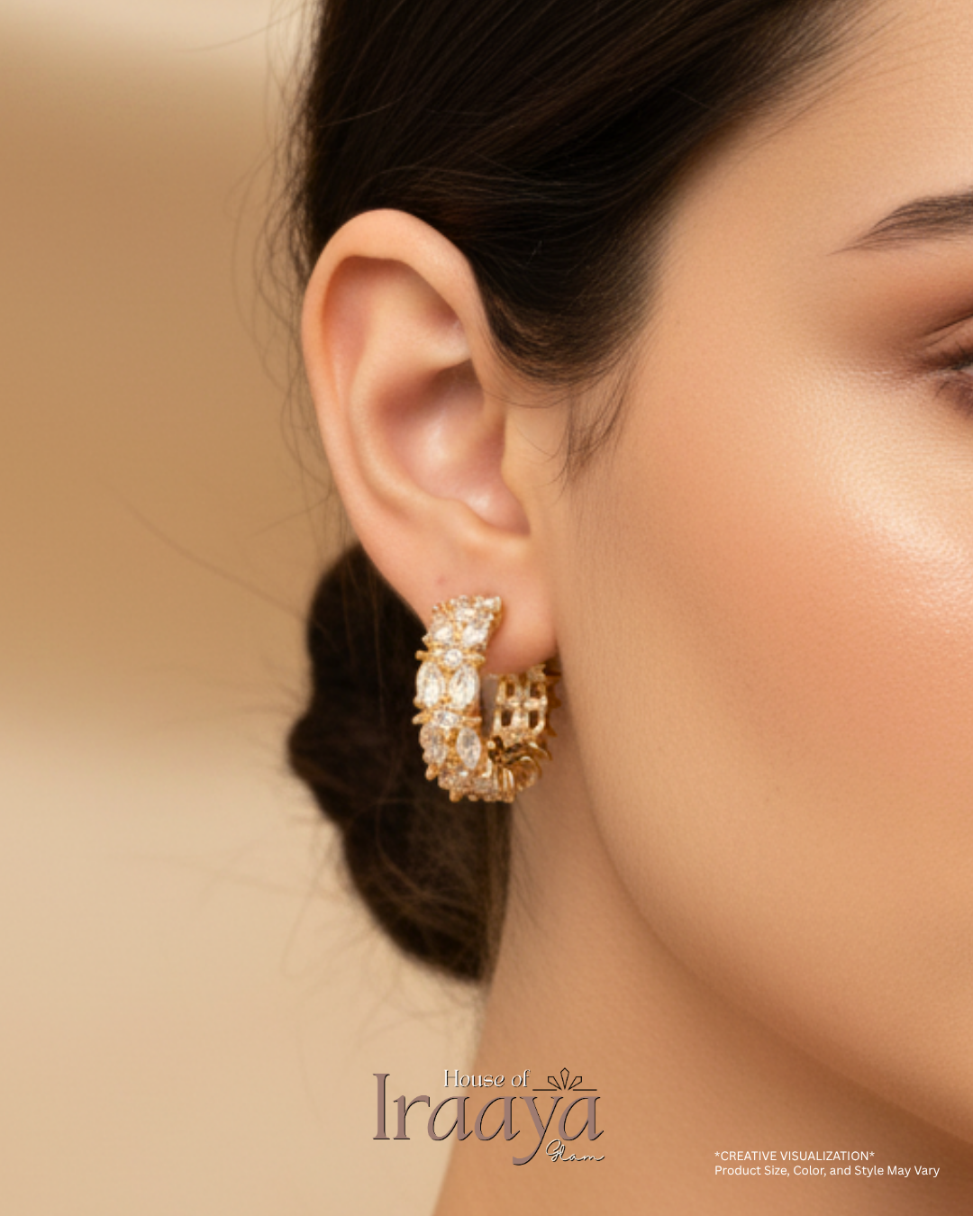 Sparkling Floral Hoop Earrings