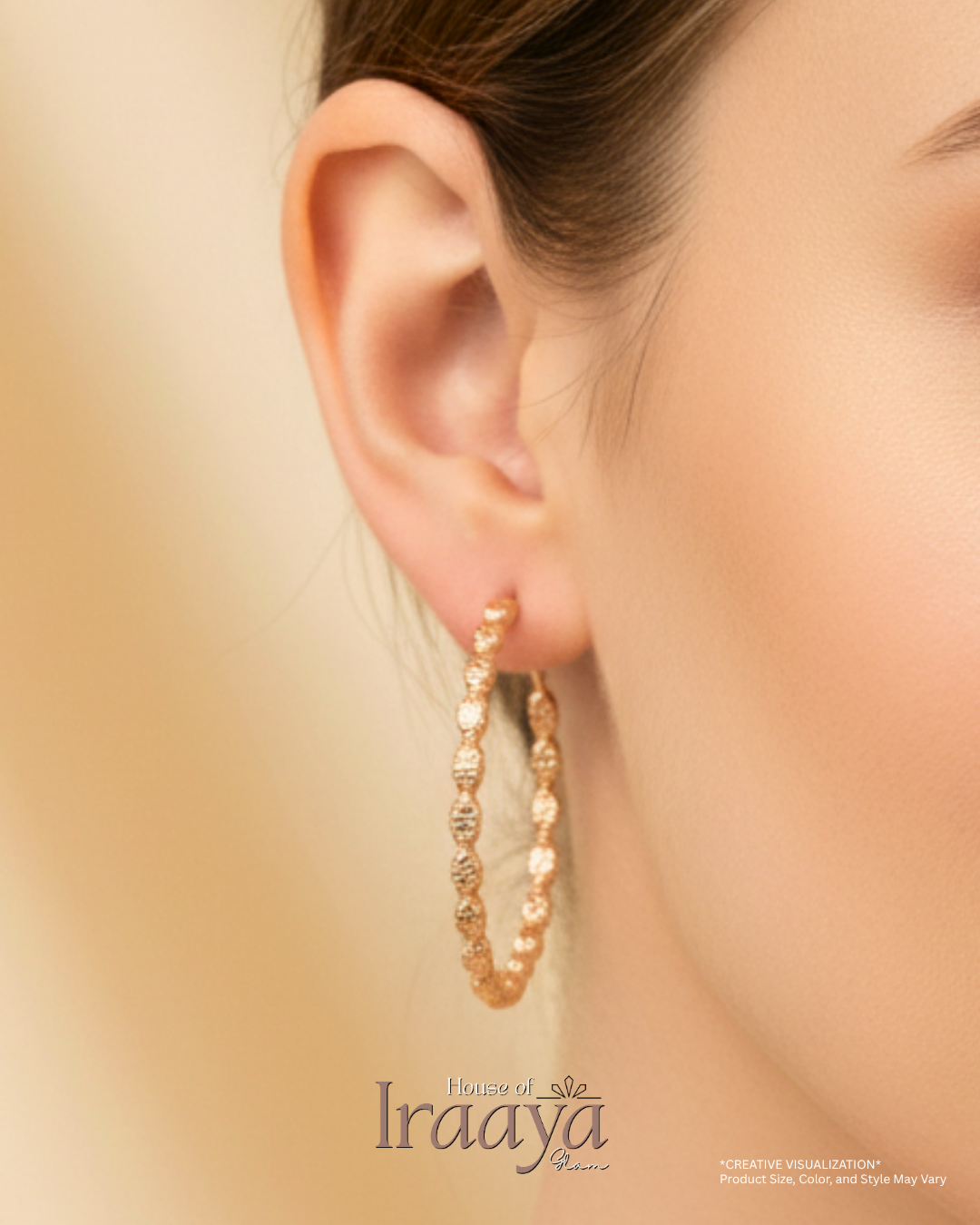 Textured Golden Hoop Earrings