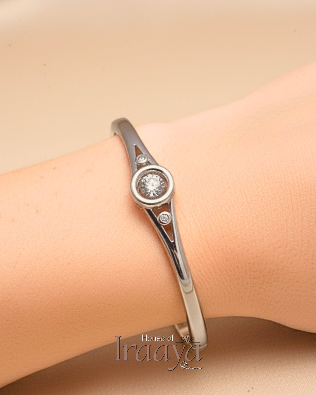 Silver Solitaire Inspired Kada