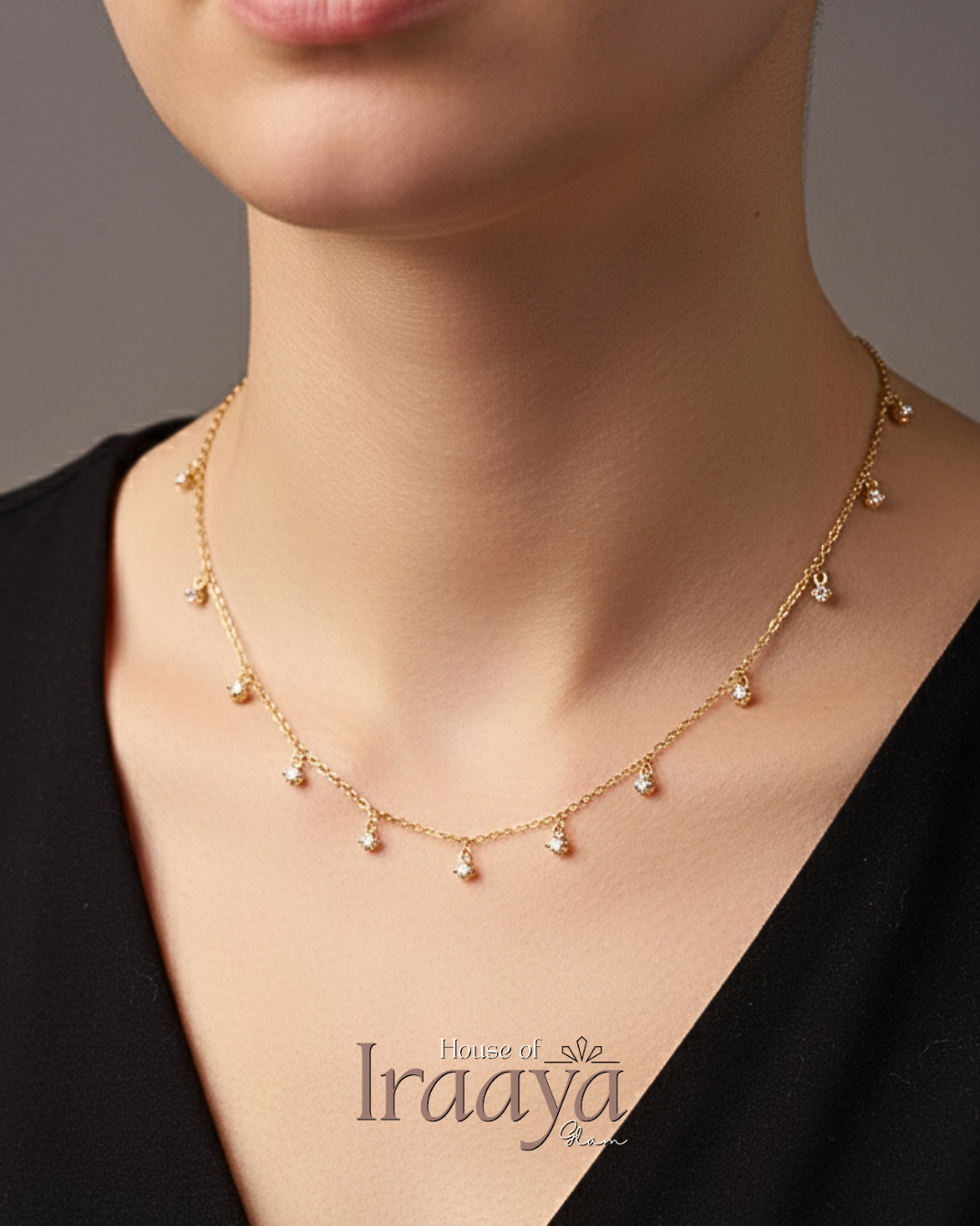 Dainty Crystal Drop Necklace