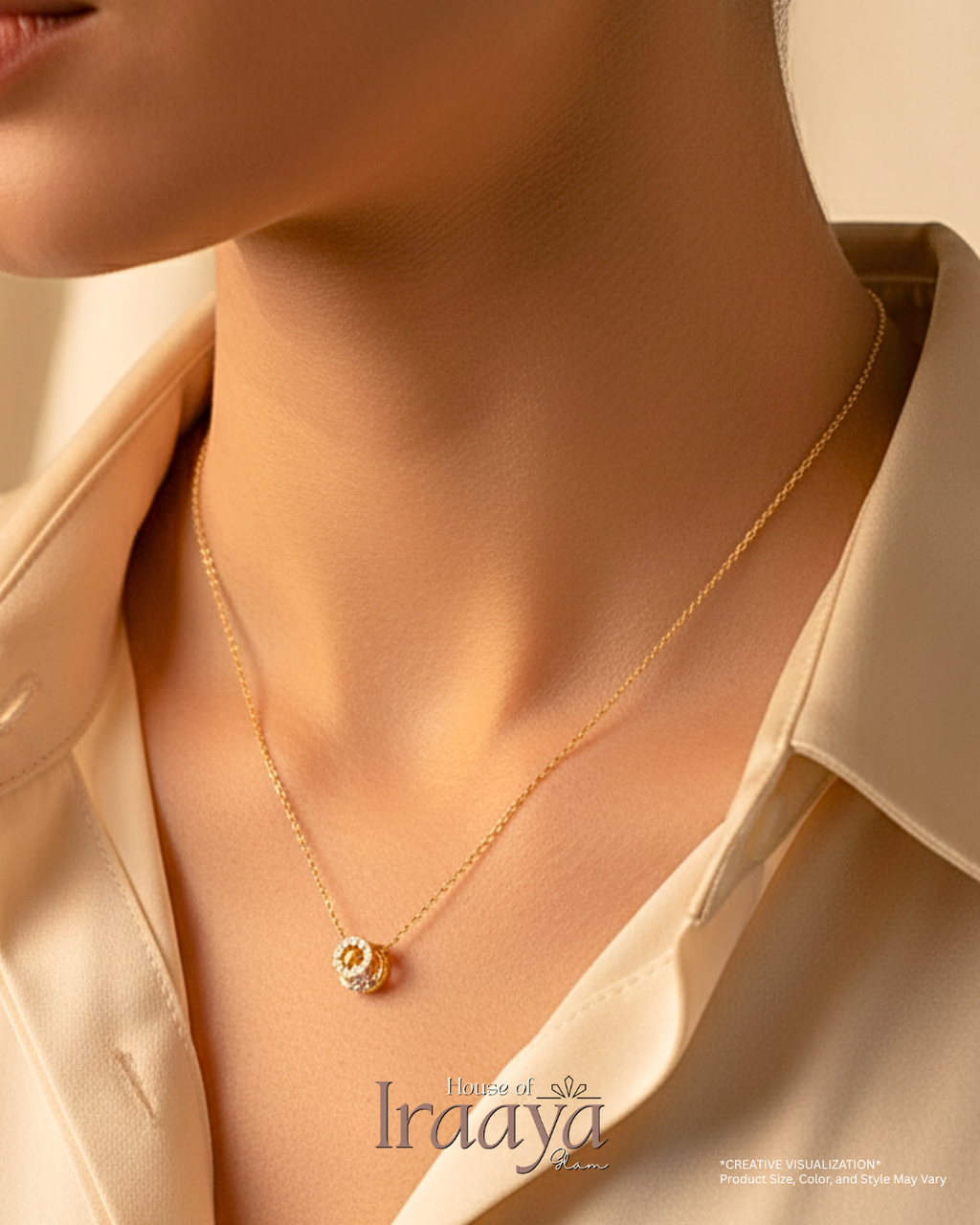 Gold Plated Circular Inspired Honeycomb Pendant