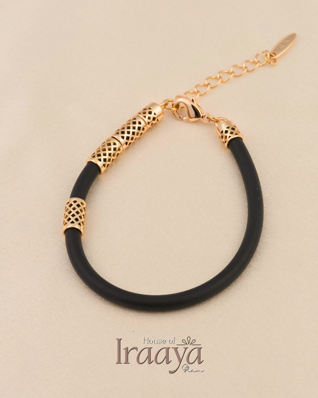 Black & Gold Mesh Accent Bracelet