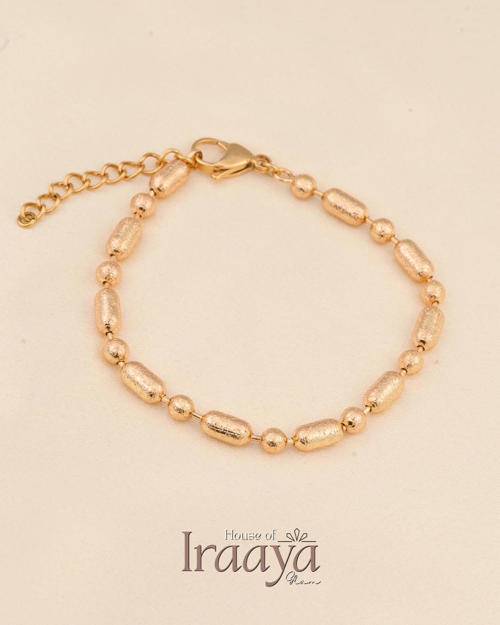 Textured Gold Beaded Bracelet