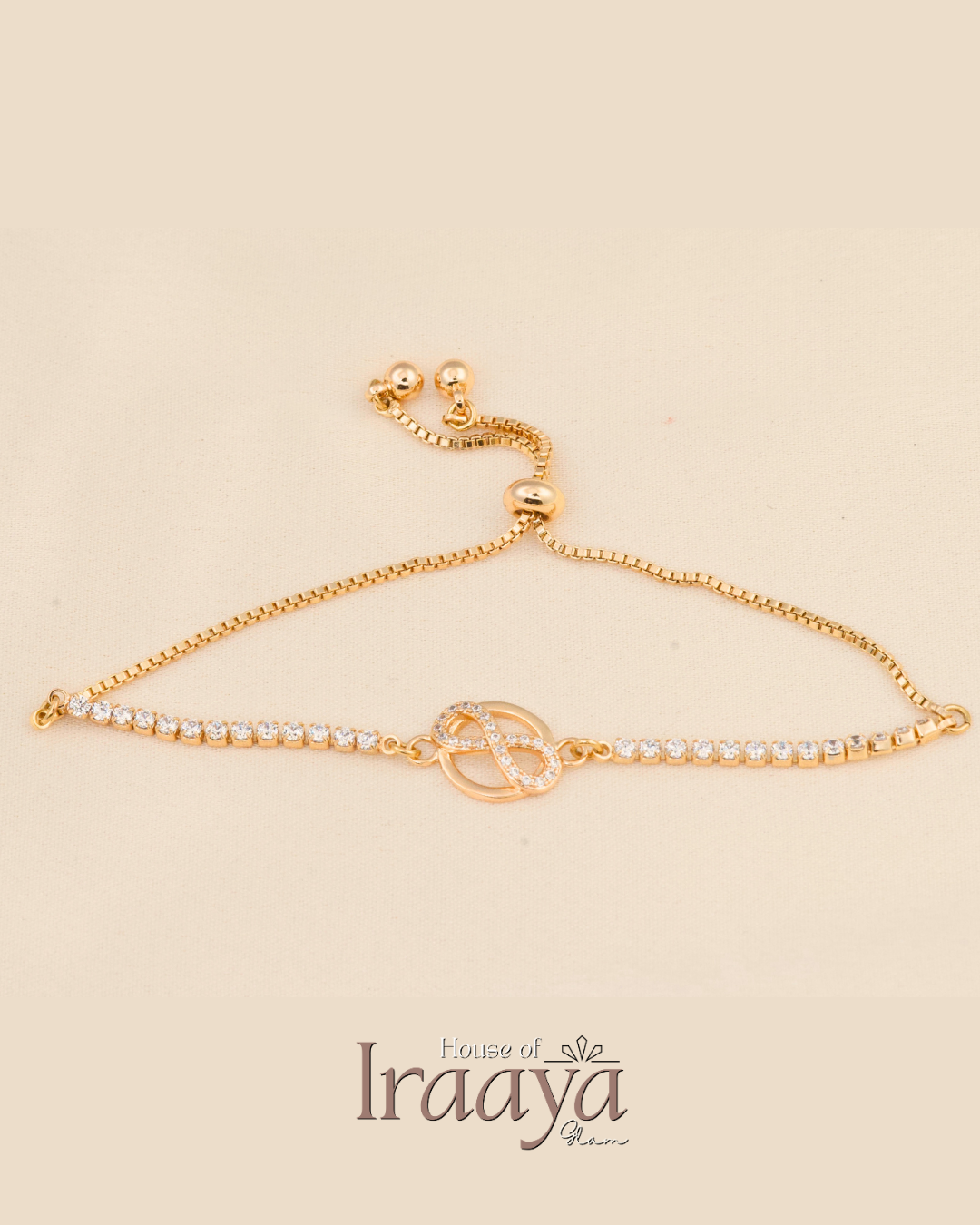 Infinity Charm Stone Slider Bracelet