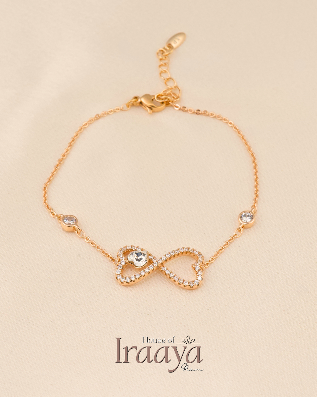 Infinity Shaped Heart Diamond Bracelet