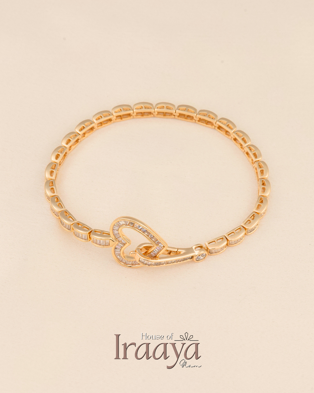 Golden Heart Link Bracelet