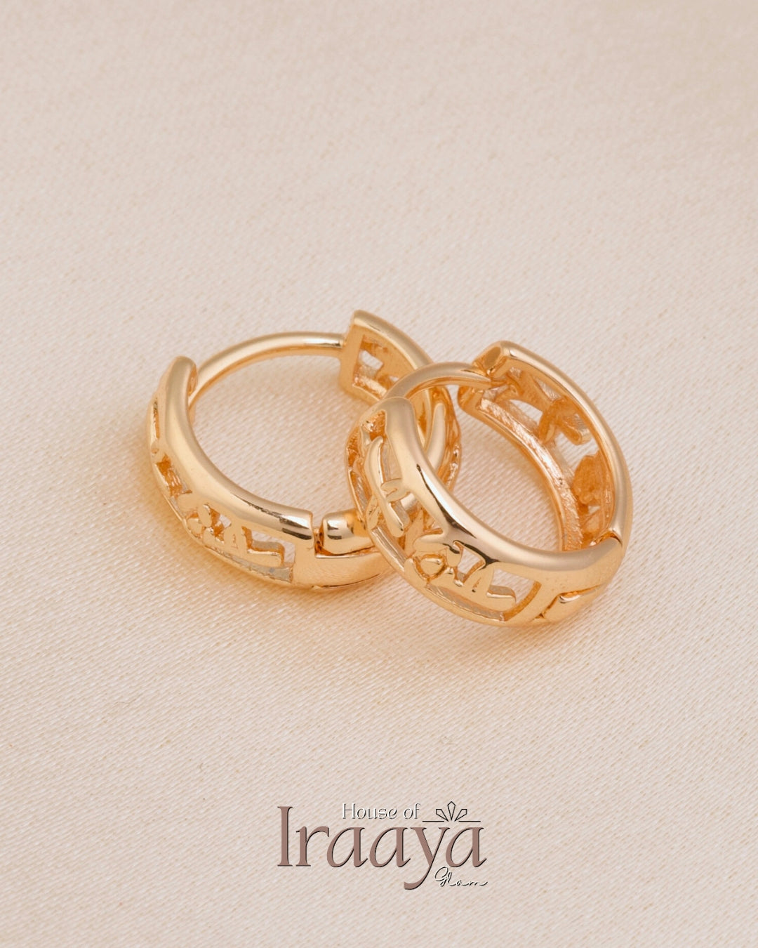 Gold-Plated Engraved Hoop Earrings
