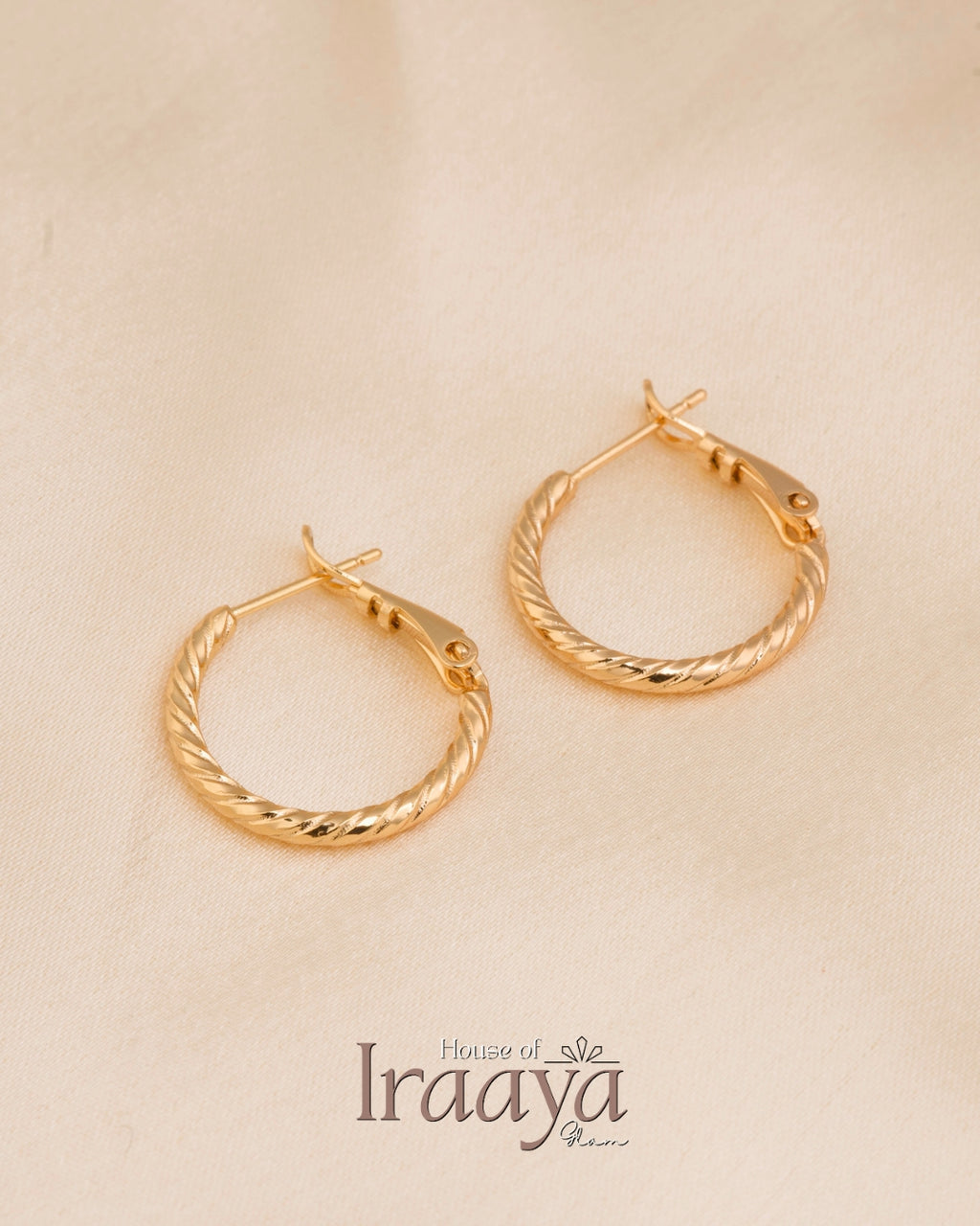Classic Twisted Gold Hoop Earrings
