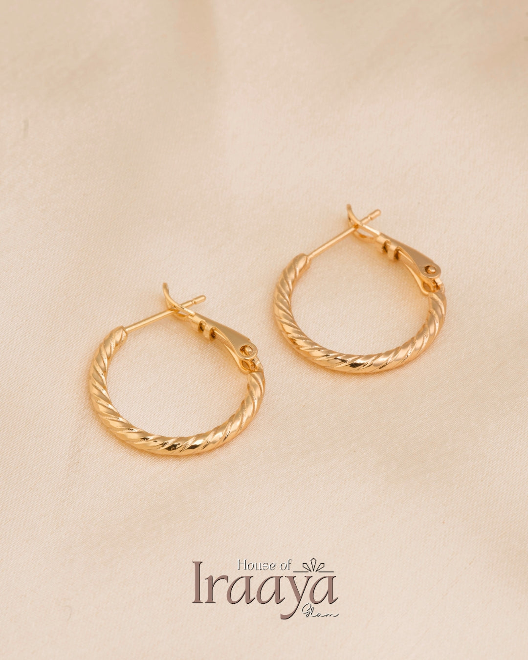 Classic Twisted Gold Hoop Earrings