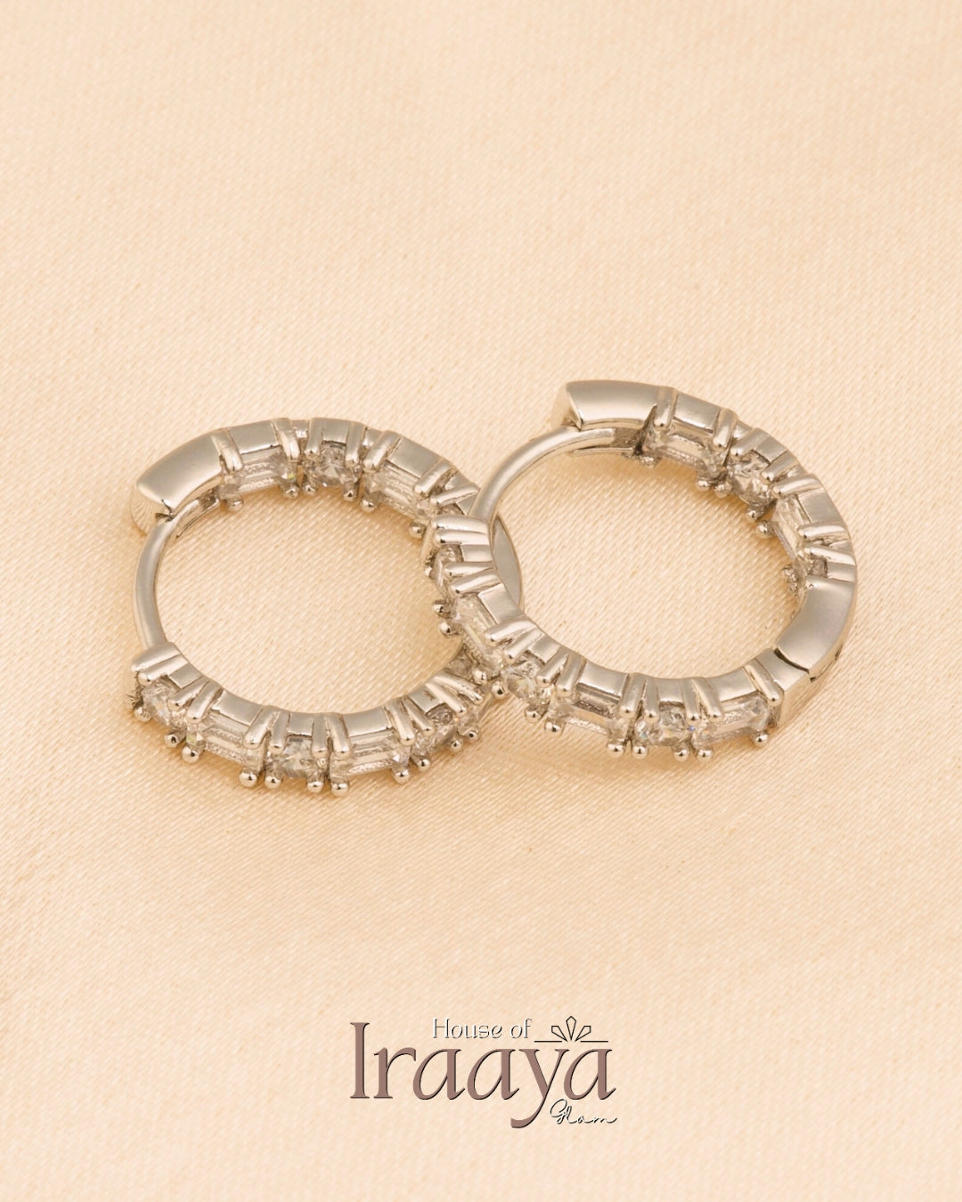 Elegant Baguette Hoop Earrings
