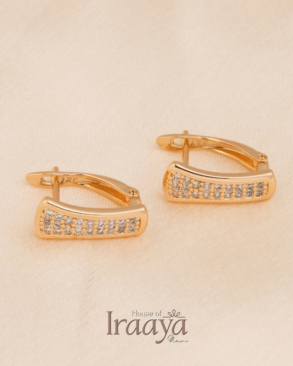 Radiant Gold-Tone Curved Huggie Earrings