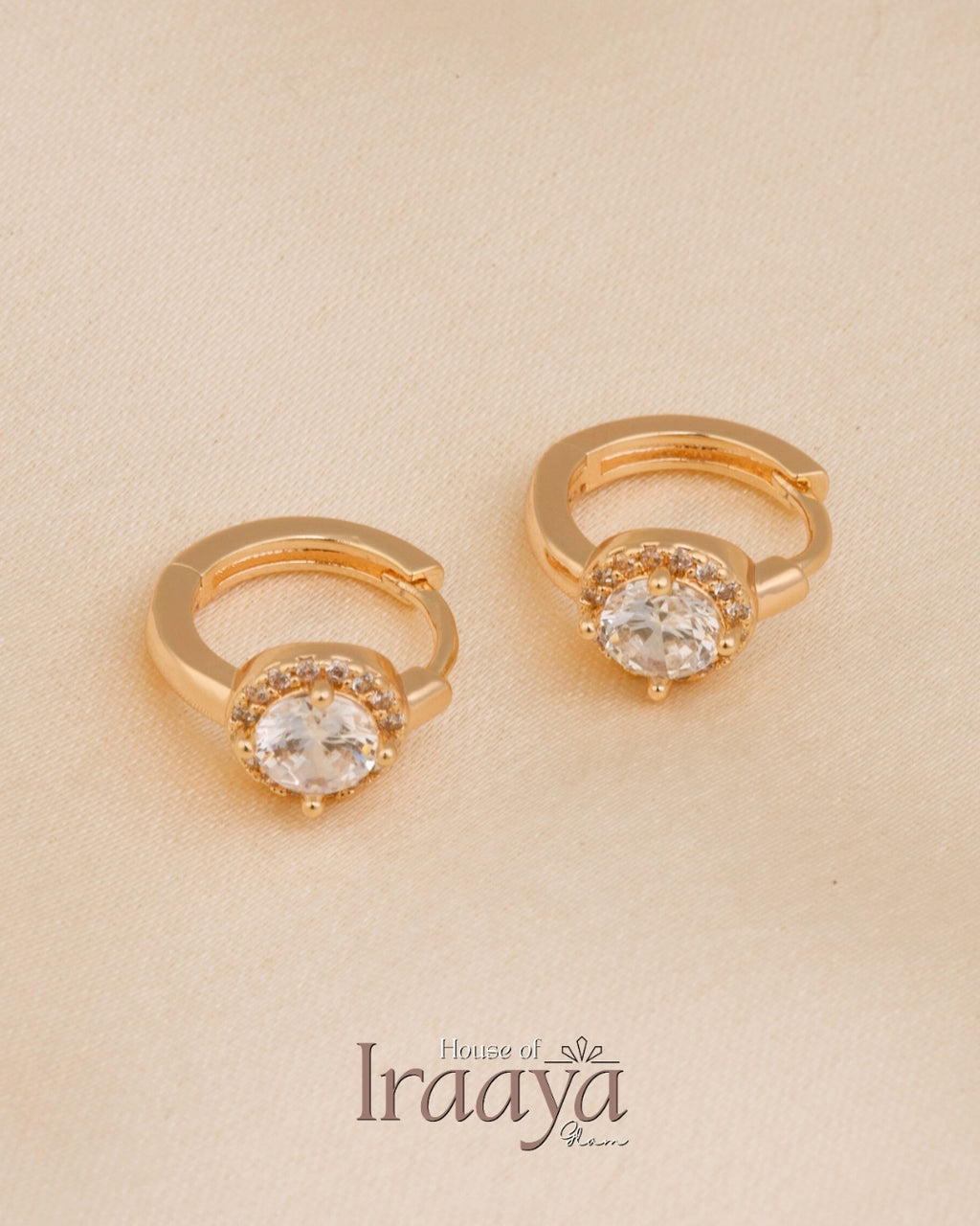 Classic Gold Halo Huggie Earrings