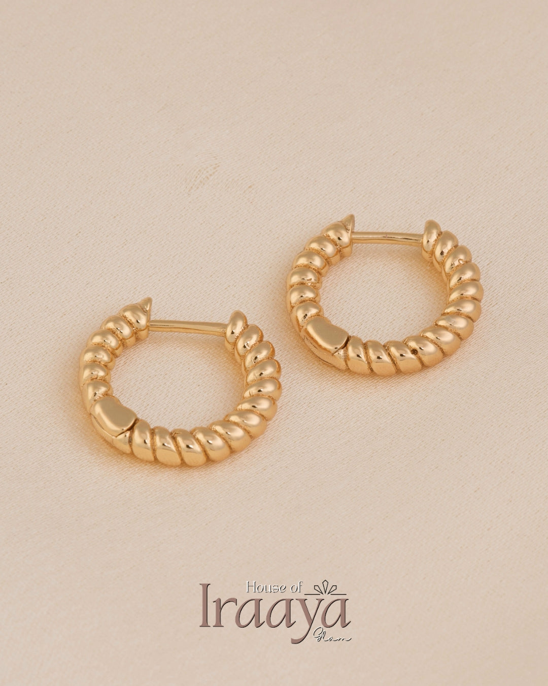 Classic Twisted Gold Hoop Earrings