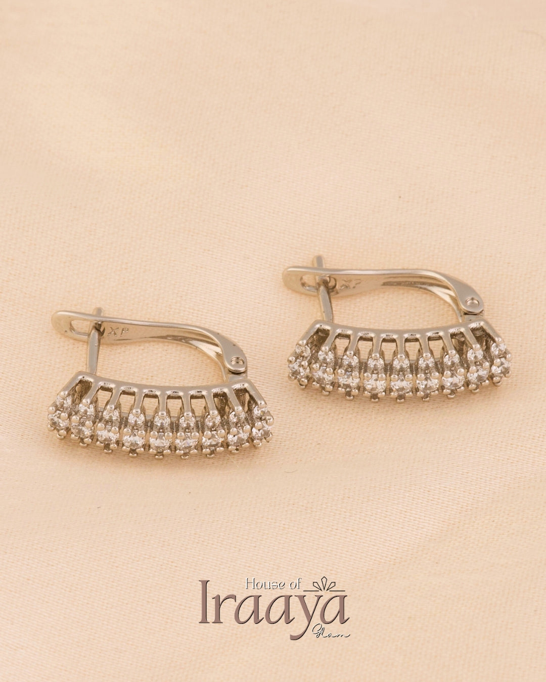 Elegant Silver Crystal Hoop Earrings