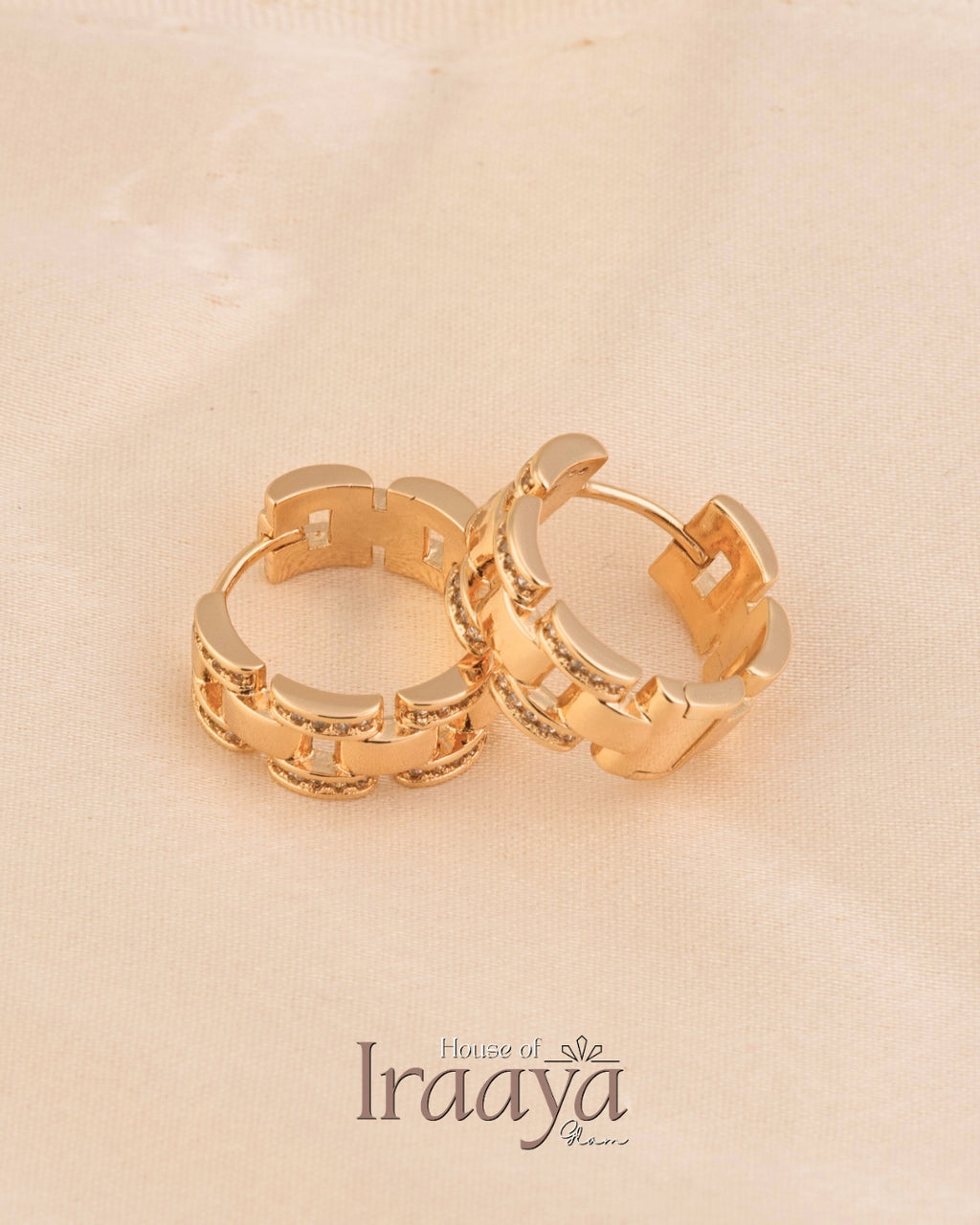Gold-Tone Geometric Hoop Earrings