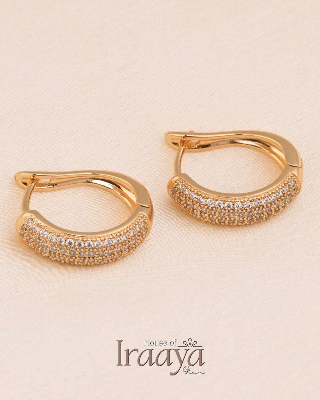 Gold-Tone Crystal Pavé Hoop Earrings