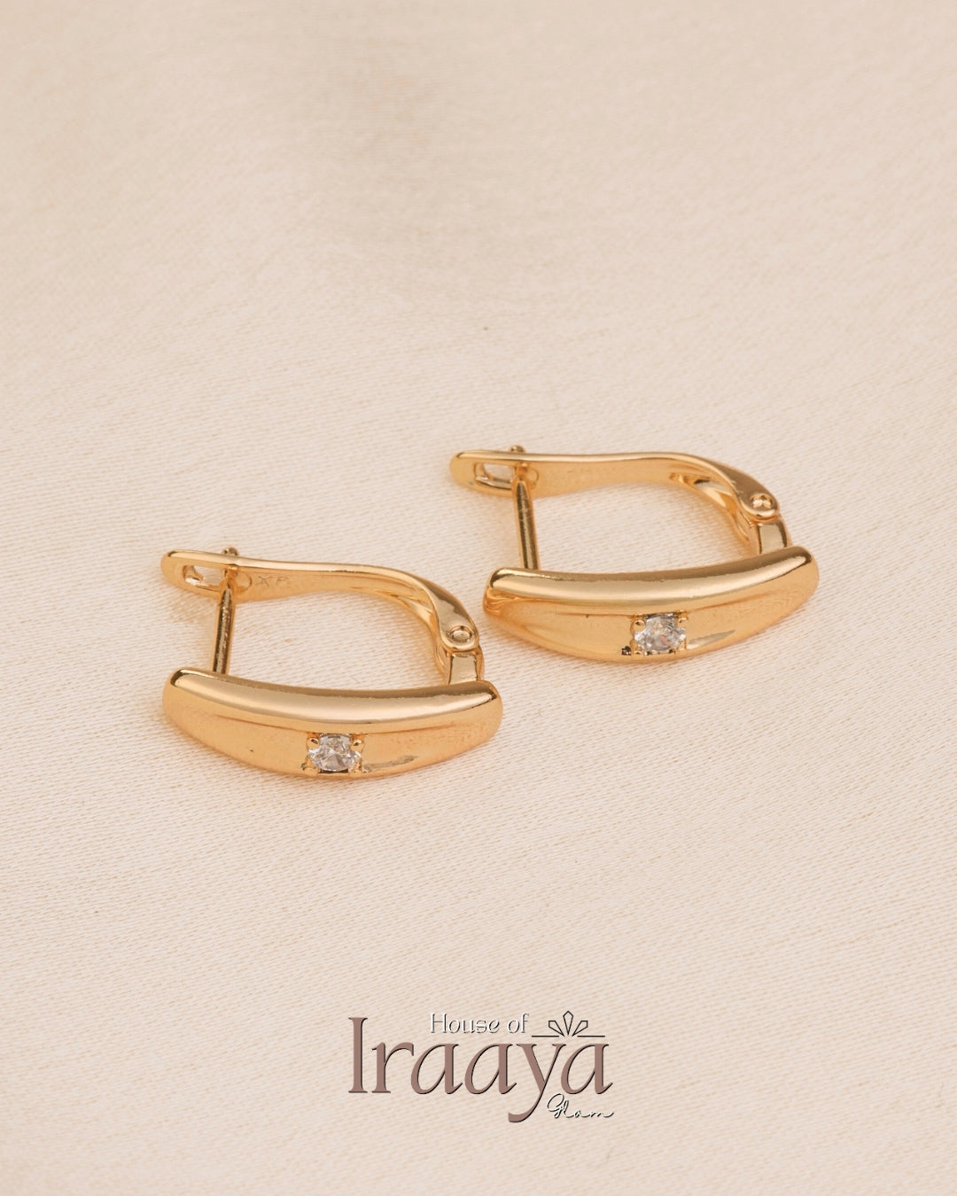 Gold Laurel Leaf Hoop Earrings