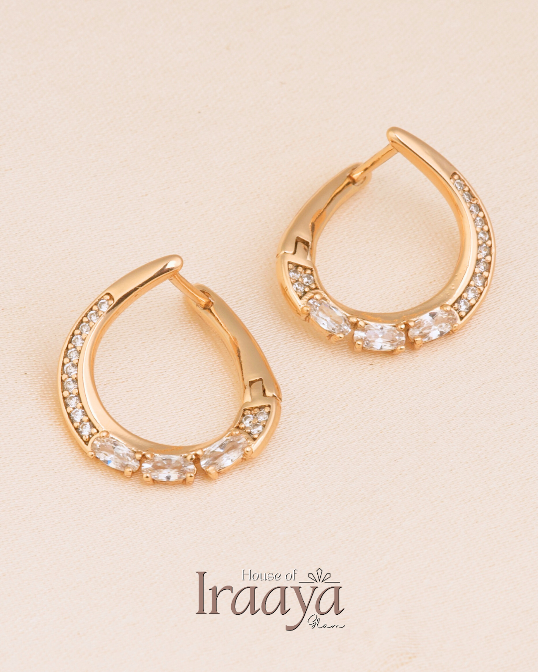 Gold-Toned Teardrop Hoop