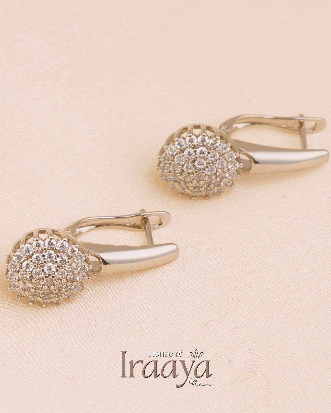 Silver Cluster Dome Earrings