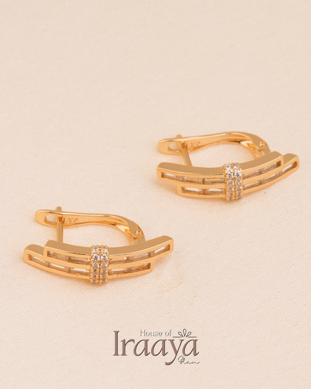Gold-Plated Geometric Hoop Earrings