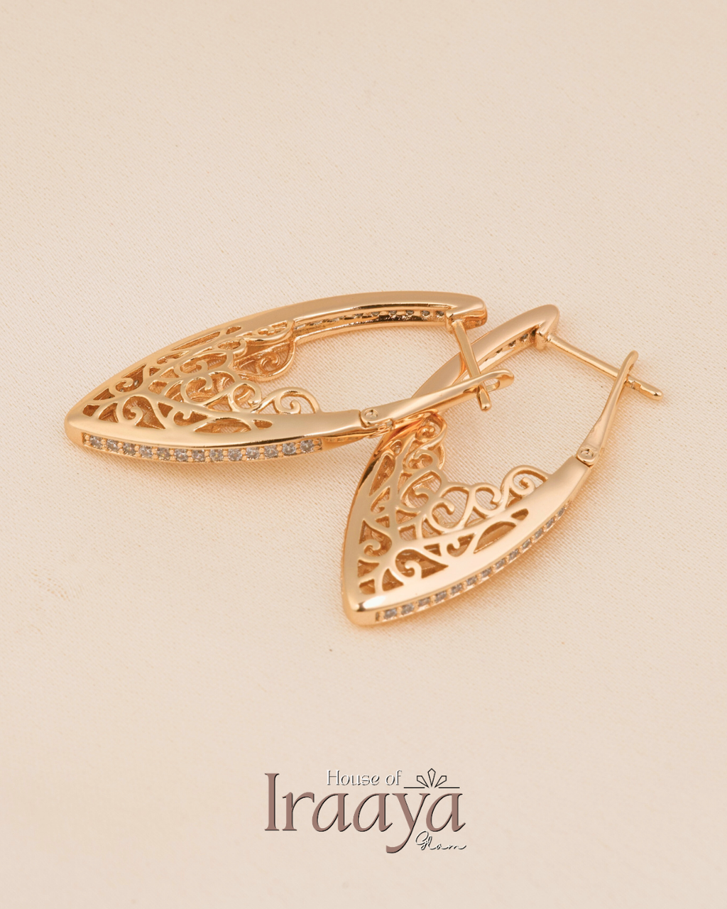 Gold-Plated Filigree Drop Earring
