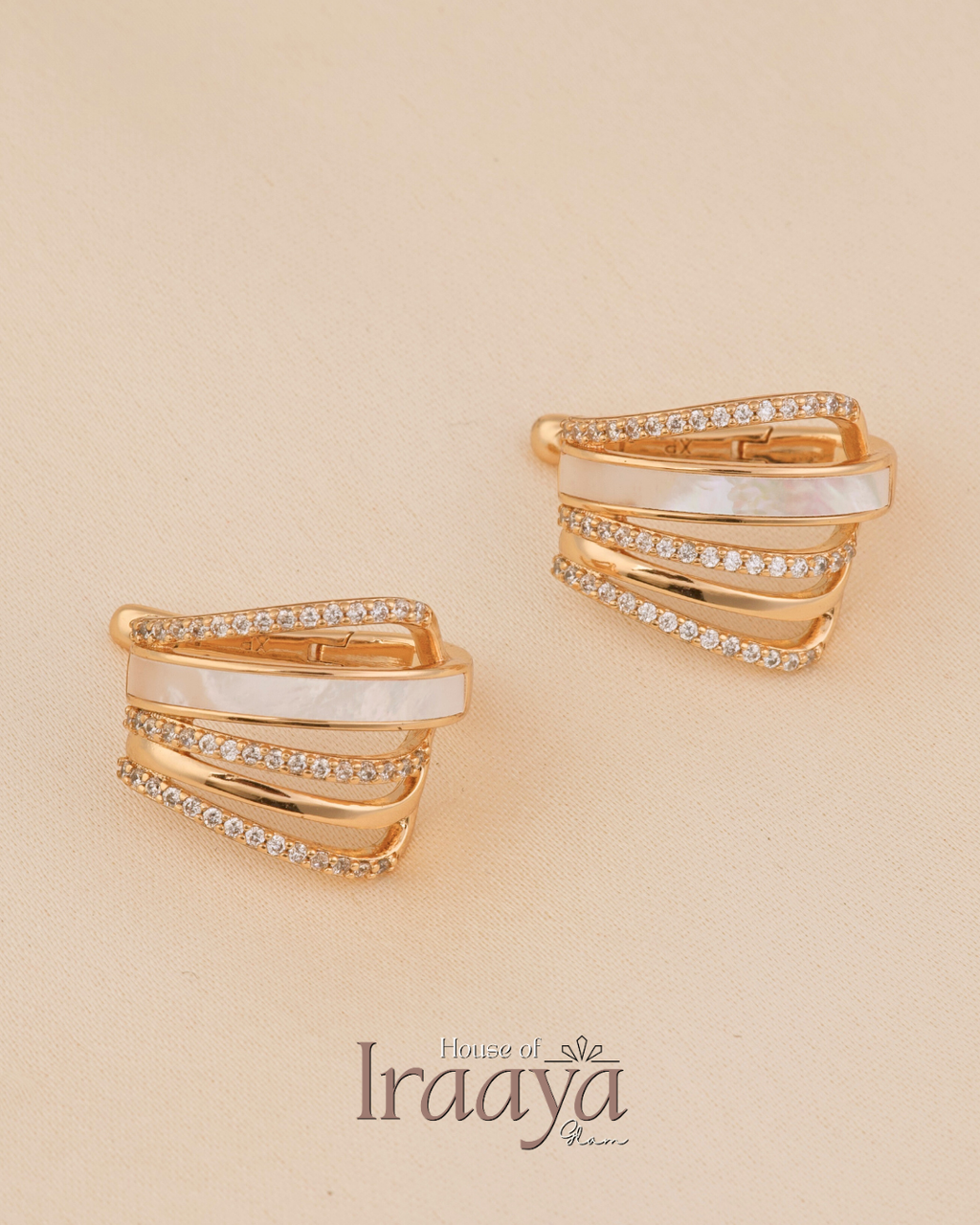 Gold-Plated Mother of Pearl Earrings