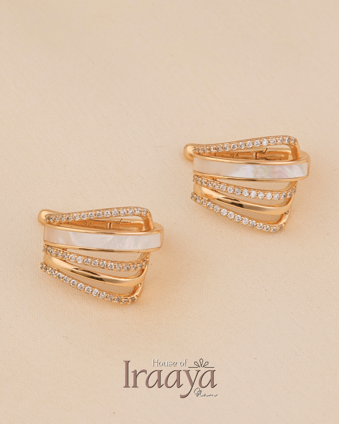 Gold-Plated Mother of Pearl Earrings