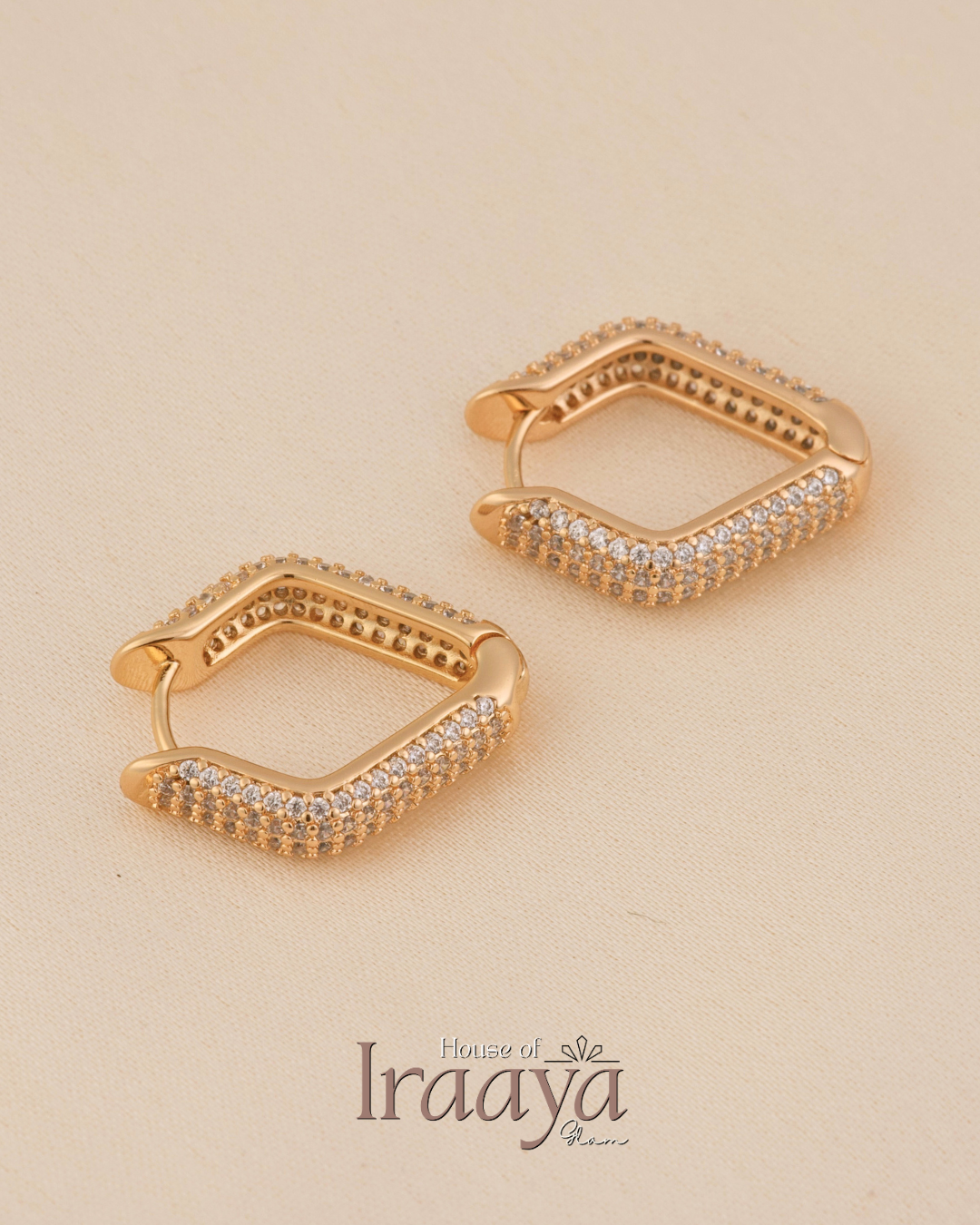 Gold-Plated Geometric Hoop Earrings