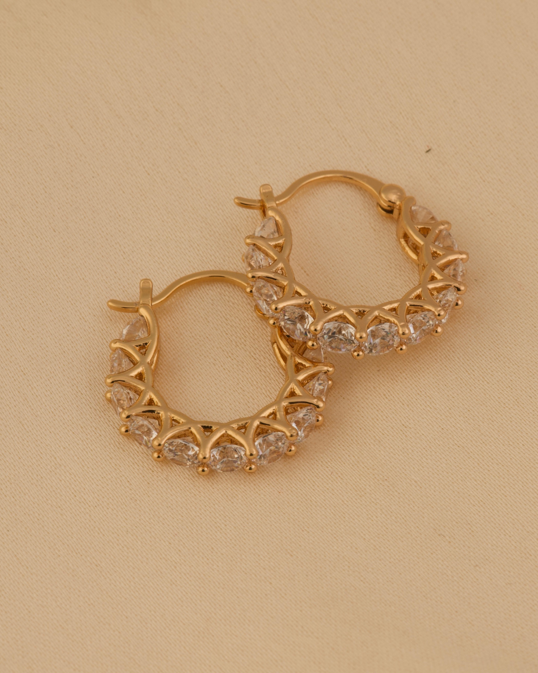Crystal Crown Hoop Earrings