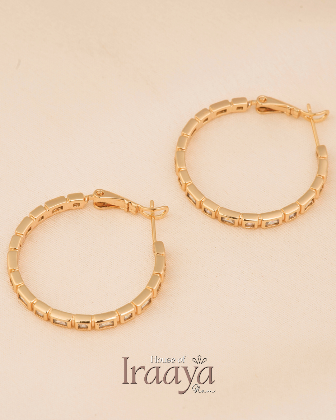 Classic Gold-Plated Stoned Hoop