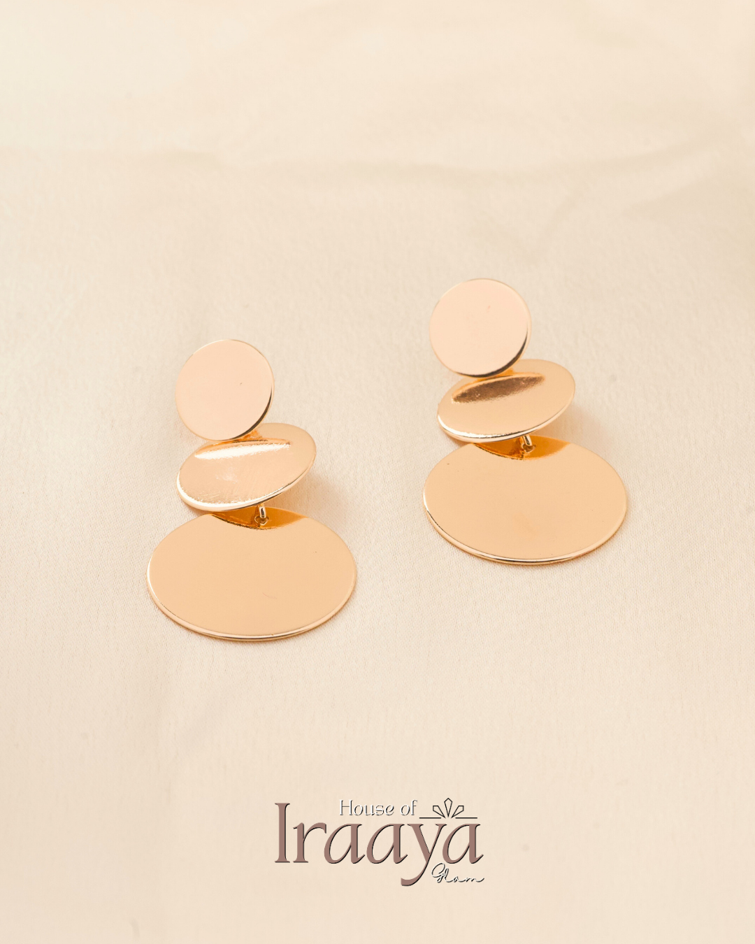 Triple Disc Drop Earrings