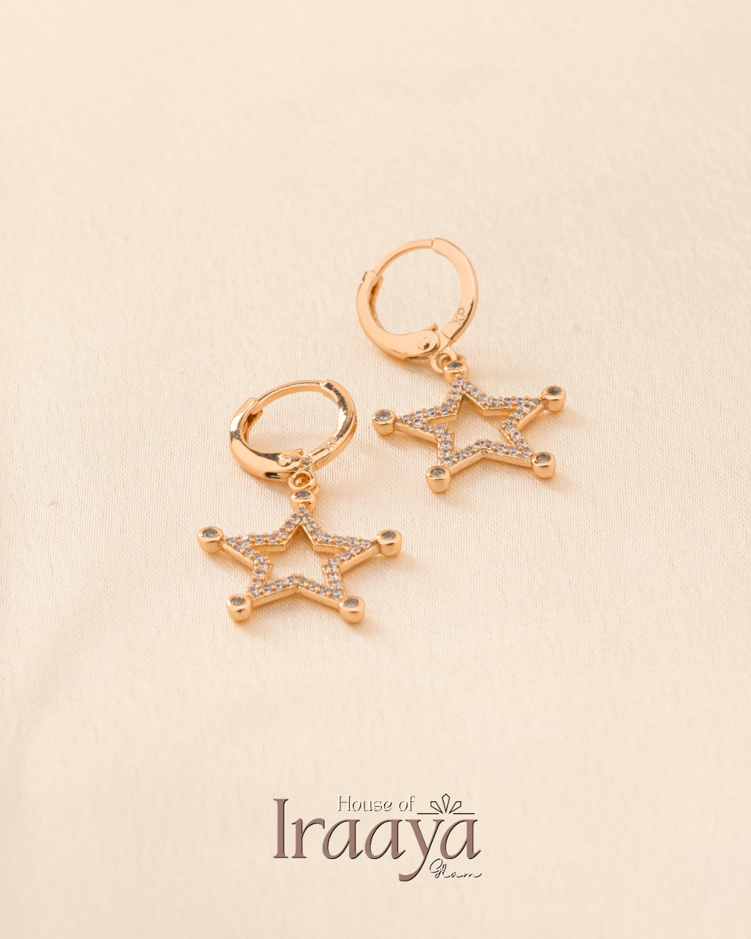 Gold Plated Star Shaped Design With Stone Embellishments