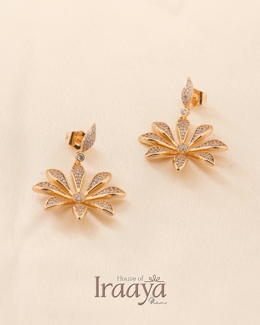 Floral Inspired Stoned Satement Earrings