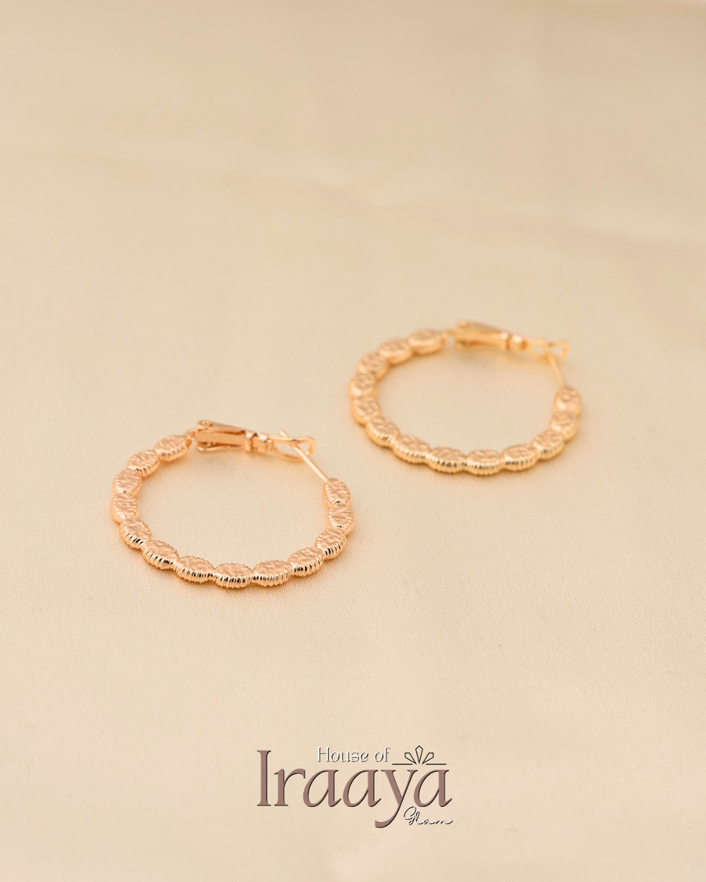 Textured Golden Hoop Earrings