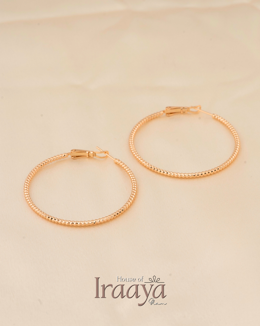 Textured Gold Plated Hoop Earrings