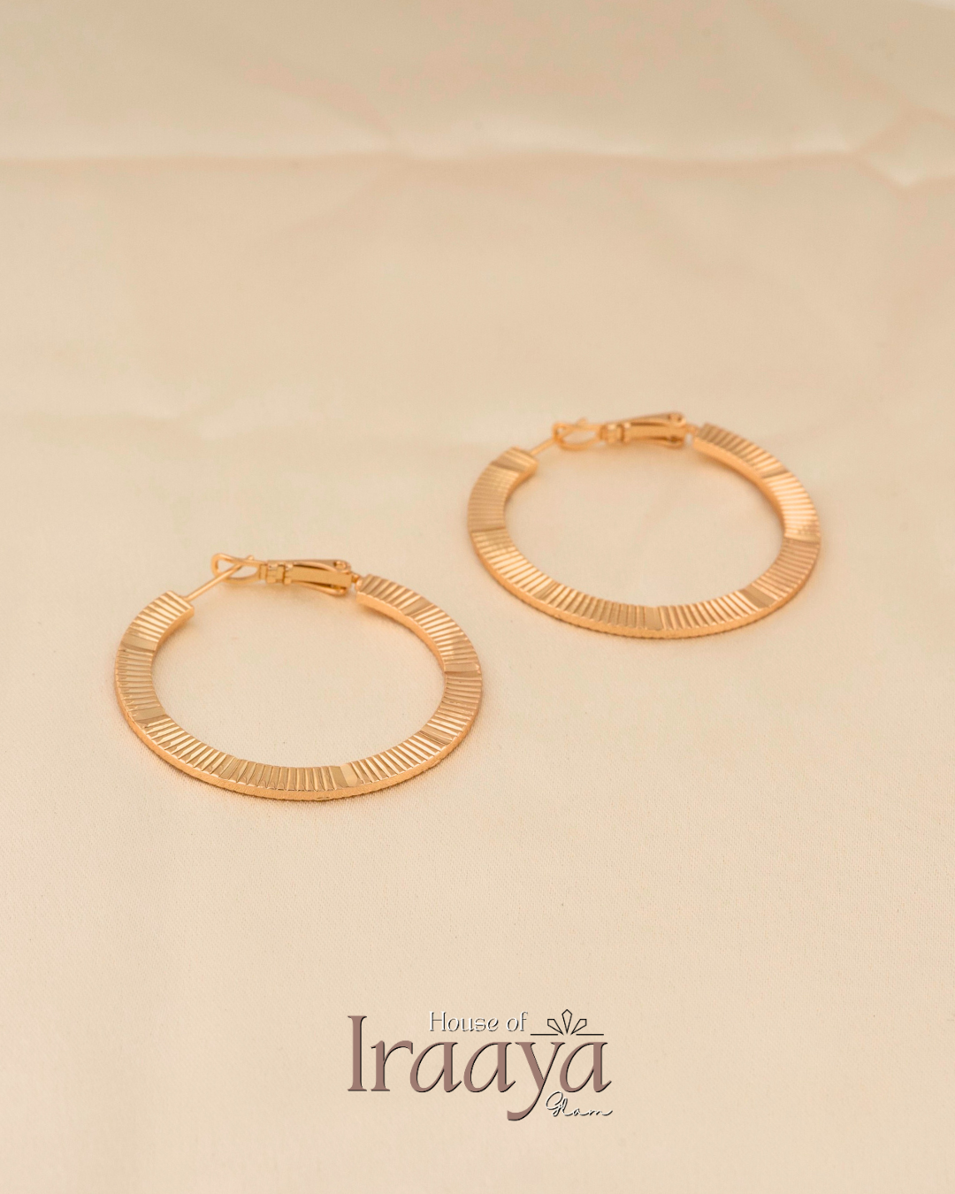 Minimal Textured Gold Hoop Earrings