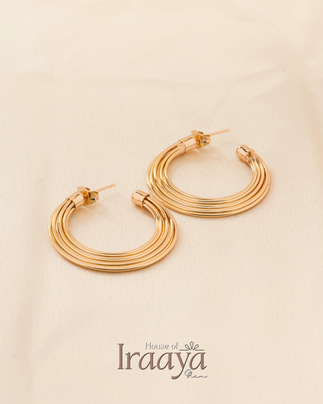 Golden Multi Hoop Statement Earrings
