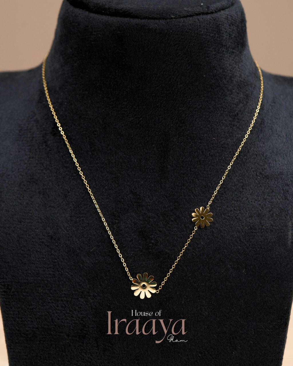Glod Plated Minimal Floral Motifs Sleek Chain